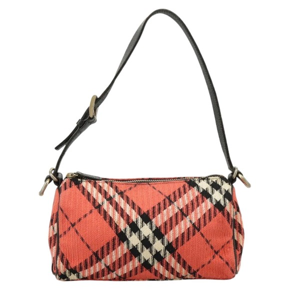 BURBERRY Nova Check Blue Label Hand Bag Canvas Red Auth 100639 - Picture 13 of 16